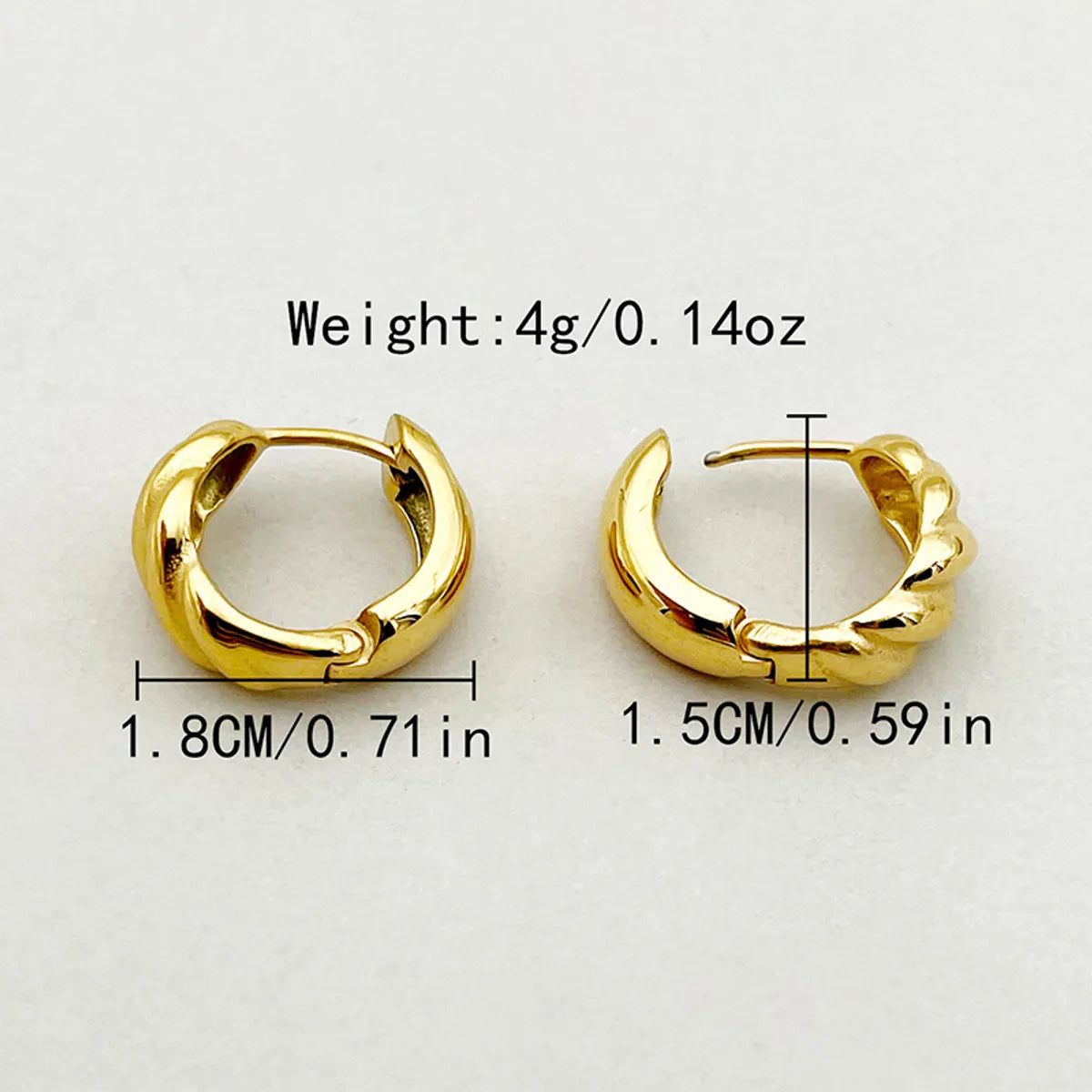 1 Pair Casual Simple Style Solid Color Plating Stainless Steel Gold Plated Earrings