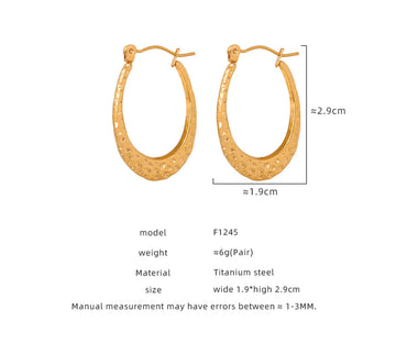 1 Pair Casual Simple Style Solid Color Plating Titanium Steel 18k Gold Plated Hoop Earrings