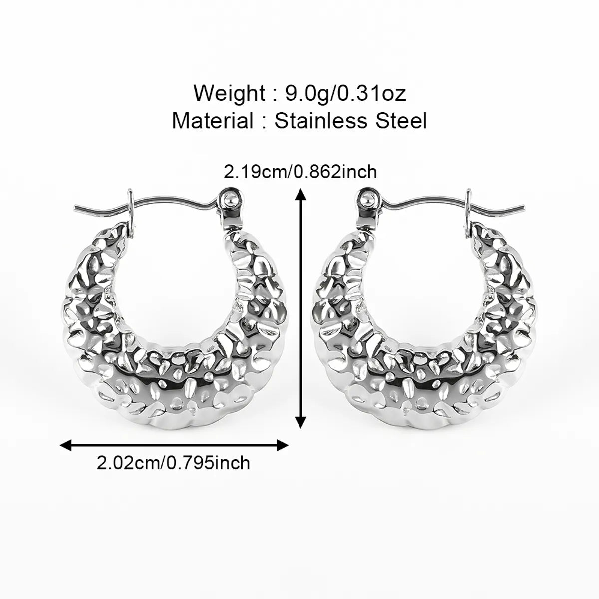 1 Pair Casual Simple Style Solid Color Polishing 304 Stainless Steel Earrings