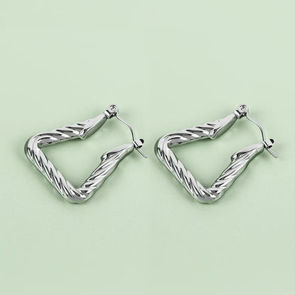 1 Pair Casual Simple Style Solid Color Polishing 304 Stainless Steel Earrings