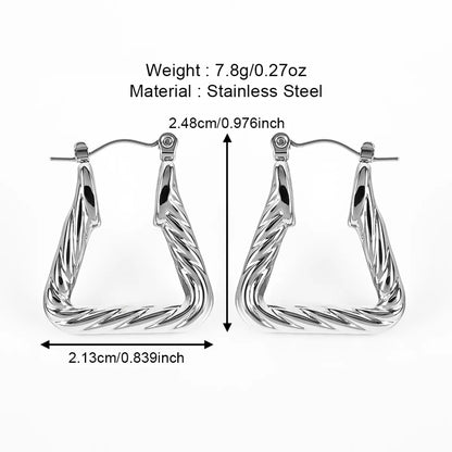 1 Pair Casual Simple Style Solid Color Polishing 304 Stainless Steel Earrings