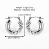 1 Pair Casual Simple Style Solid Color Polishing 304 Stainless Steel Earrings