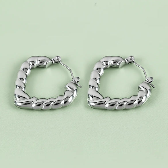 1 Pair Casual Simple Style Solid Color Polishing 304 Stainless Steel Earrings