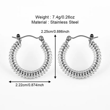 1 Pair Casual Simple Style Solid Color Polishing 304 Stainless Steel Earrings