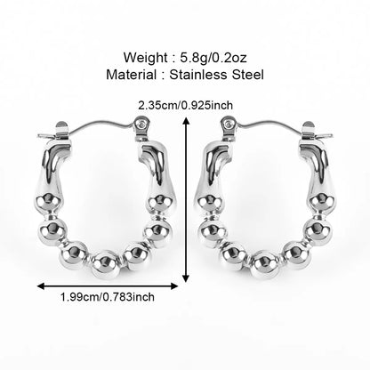 1 Pair Casual Simple Style Solid Color Polishing 304 Stainless Steel Earrings