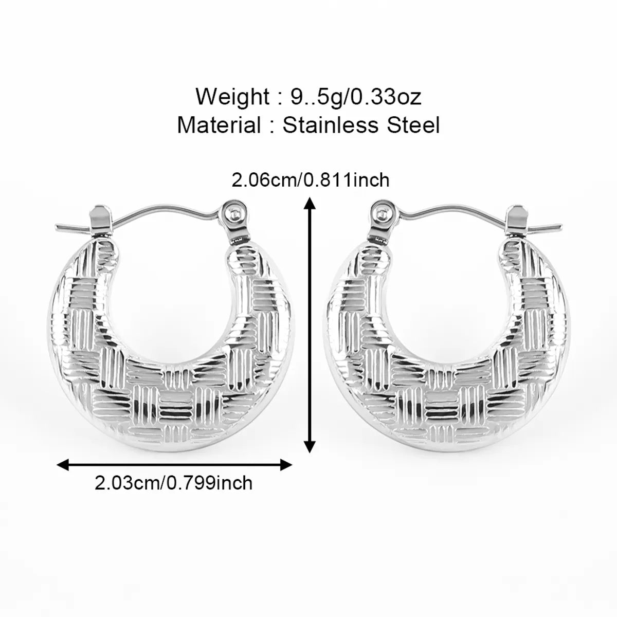 1 Pair Casual Simple Style Solid Color Polishing 304 Stainless Steel Earrings