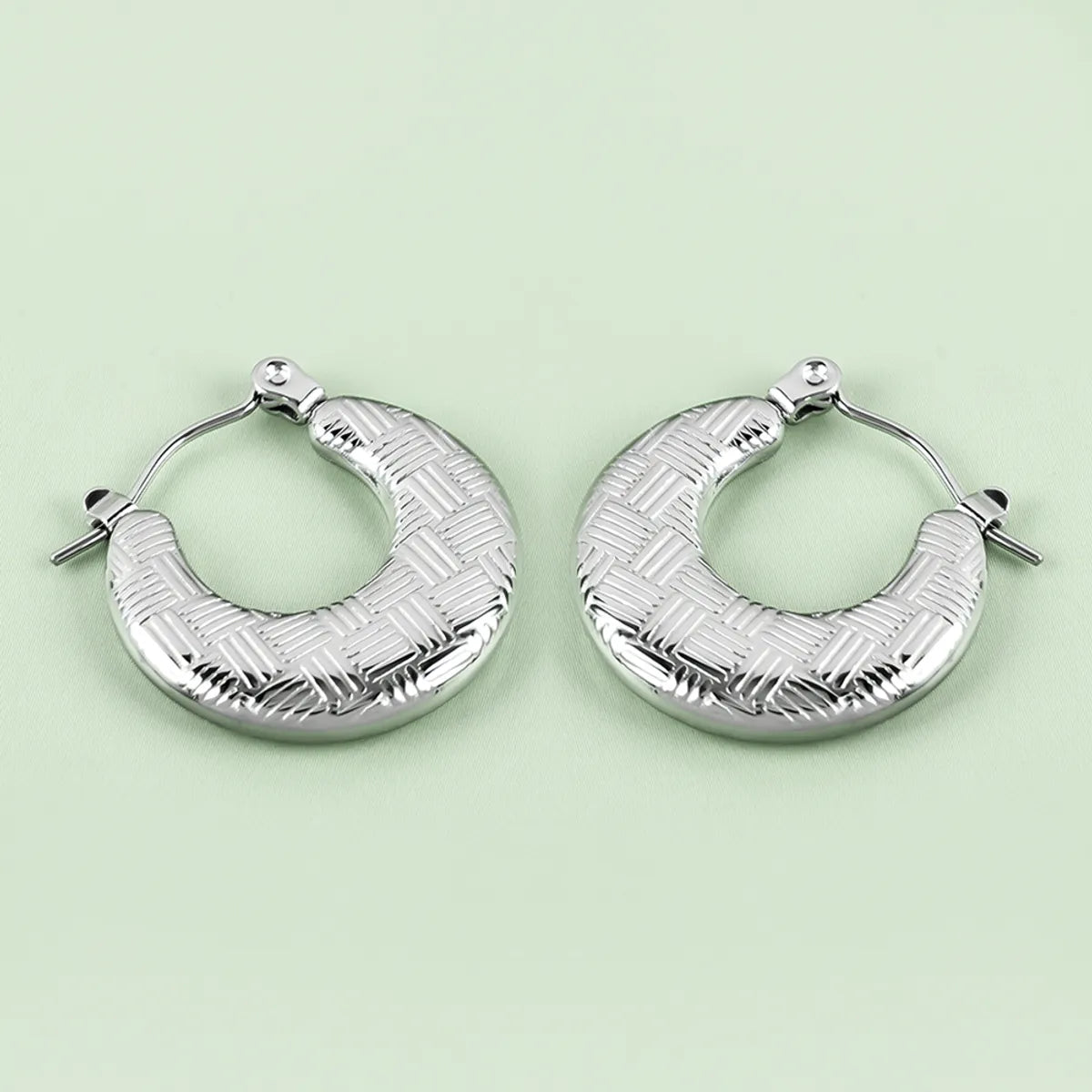 1 Pair Casual Simple Style Solid Color Polishing 304 Stainless Steel Earrings