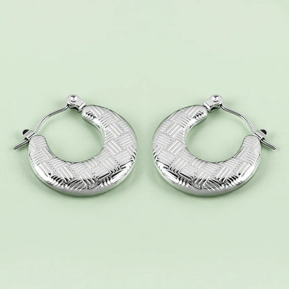 1 Pair Casual Simple Style Solid Color Polishing 304 Stainless Steel Earrings