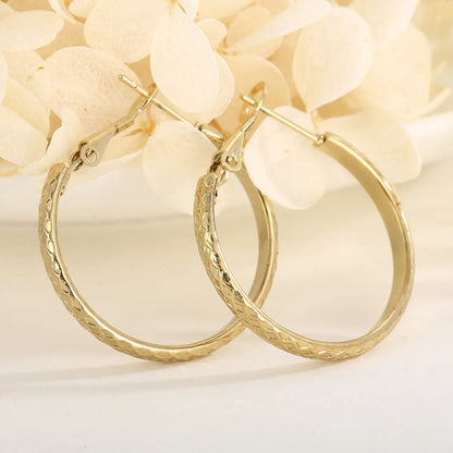 1 Pair Casual Simple Style Solid Color Stainless Steel Plating 18k Gold Plated Hoop Earrings