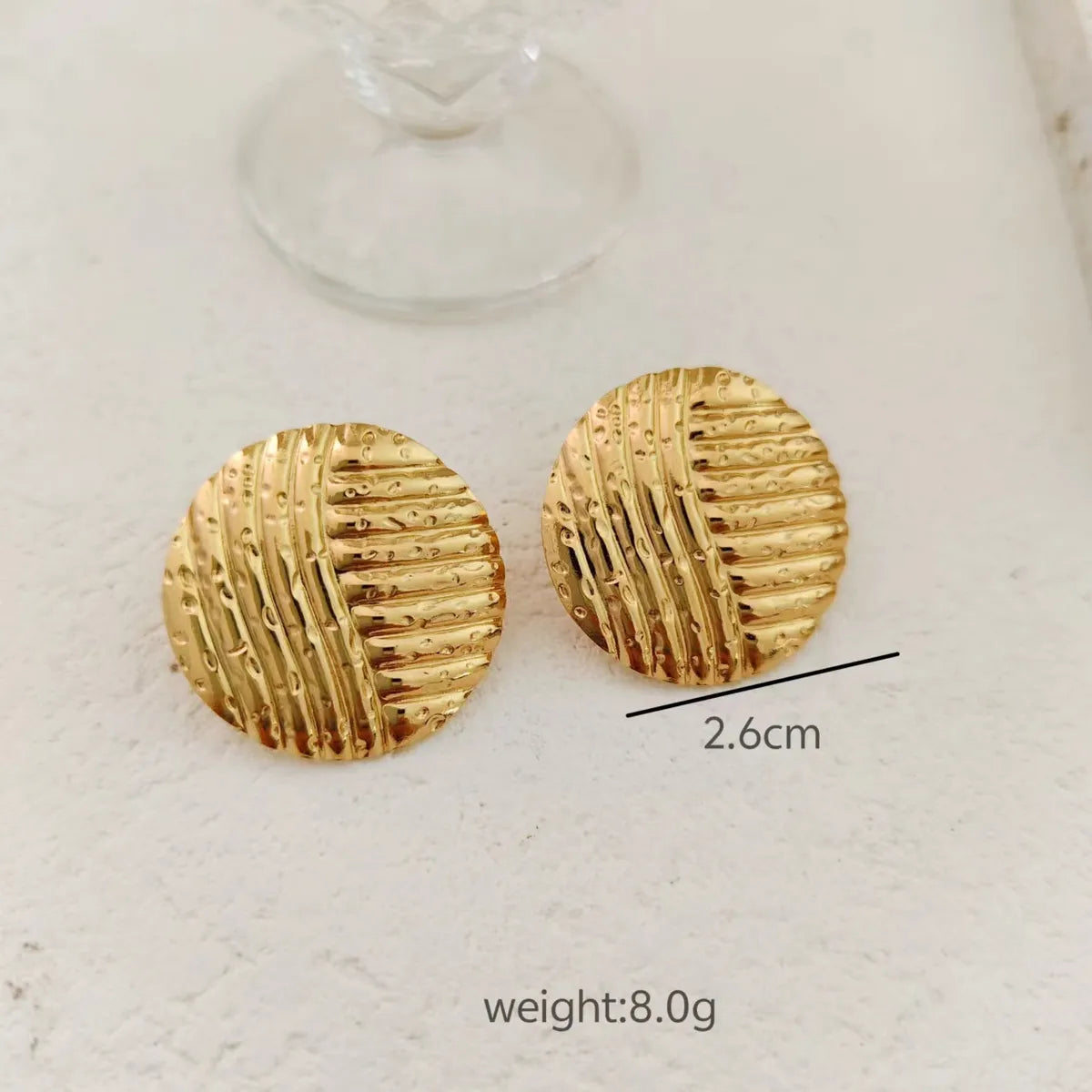 1 Pair Casual Simple Style Square Heart Shape Plating 304 Stainless Steel 18K Gold Plated Ear Studs