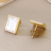 1 Pair Casual Simple Style Square Inlay 304 Stainless Steel Shell 18K Gold Plated Ear Studs