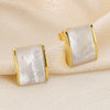 1 Pair Casual Simple Style Square Inlay 304 Stainless Steel Shell 18K Gold Plated Ear Studs