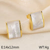 1 Pair Casual Simple Style Square Inlay 304 Stainless Steel Shell 18K Gold Plated Ear Studs