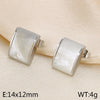 1 Pair Casual Simple Style Square Inlay 304 Stainless Steel Shell 18K Gold Plated Ear Studs