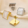 1 Pair Casual Simple Style Square Inlay 304 Stainless Steel Shell 18K Gold Plated Ear Studs