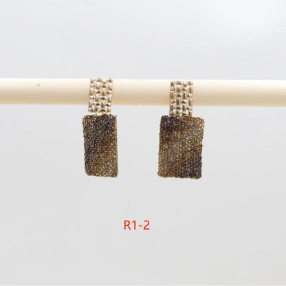 1 Pair Casual Simple Style Square Inlay Alloy Rhinestones Drop Earrings