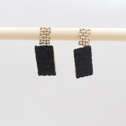 1 Pair Casual Simple Style Square Inlay Alloy Rhinestones Drop Earrings