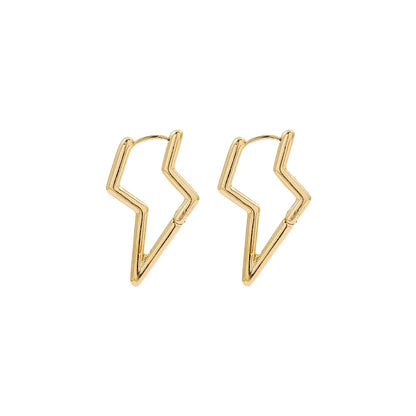 1 Pair Casual Simple Style Square Lightning Plating Alloy Earrings