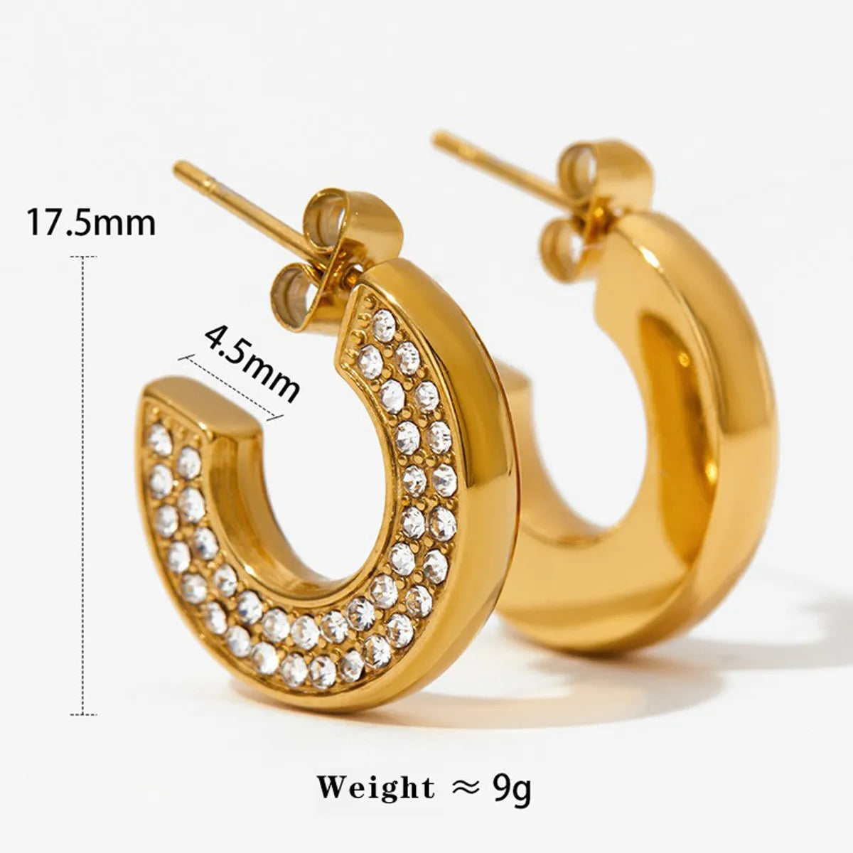 1 Pair Casual Simple Style Star Heart Shape Inlay 304 Stainless Steel Zircon 16K Gold Plated Gold Plated Drop Earrings