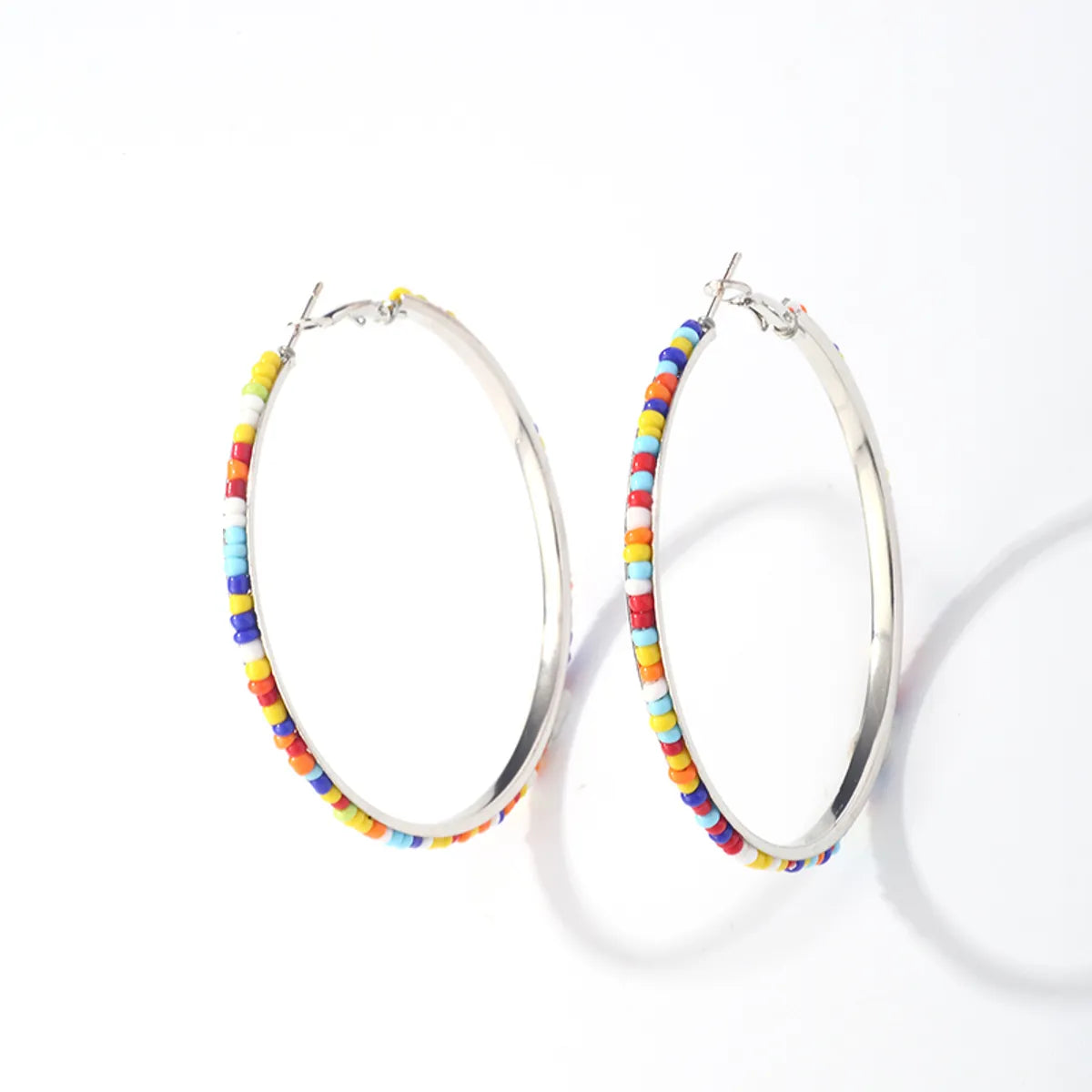 1 Pair Casual Simple Style Streetwear Geometric Round Plating Stainless Steel Hoop Earrings