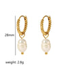 1 Pair Casual Simple Style Streetwear Twist Plating Inlay 304 Stainless Steel Zircon Earrings