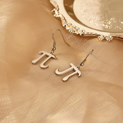 1 Pair Casual Simple Style Symbol 304 Stainless Steel Drop Earrings