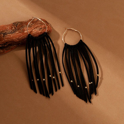 1 Pair Casual Simple Style Tassel Polyester Fiber Drop Earrings