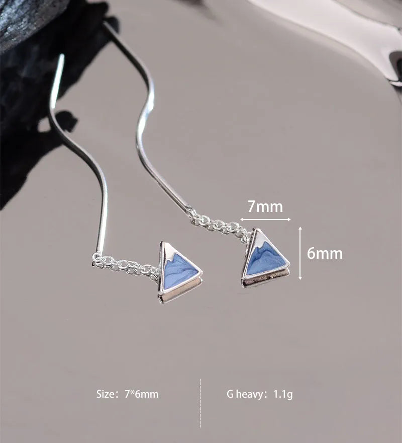 1 Pair Casual Simple Style Triangle Mountain Drip Glazed Copper Drop Earrings