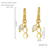 1 Pair Casual Simple Style Triangle Star Heart Shape Pearl Inlay Titanium Steel Shell 18K Gold Plated Drop Earrings