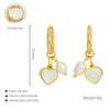 1 Pair Casual Simple Style Triangle Star Heart Shape Pearl Inlay Titanium Steel Shell 18K Gold Plated Drop Earrings