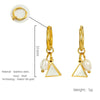 1 Pair Casual Simple Style Triangle Star Heart Shape Pearl Inlay Titanium Steel Shell 18K Gold Plated Drop Earrings