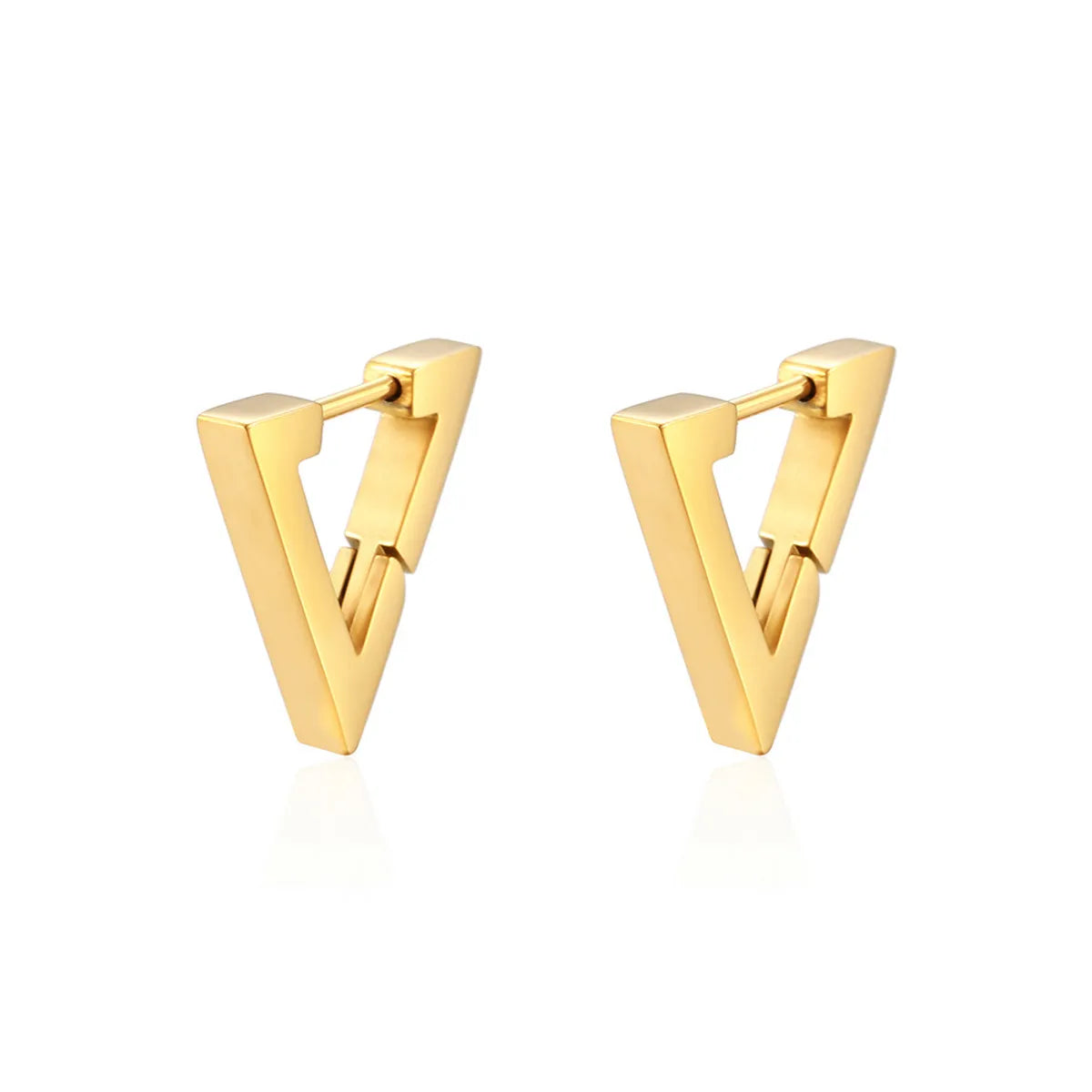 1 Pair Casual Simple Style Triangle Titanium Steel Plating Ear Studs