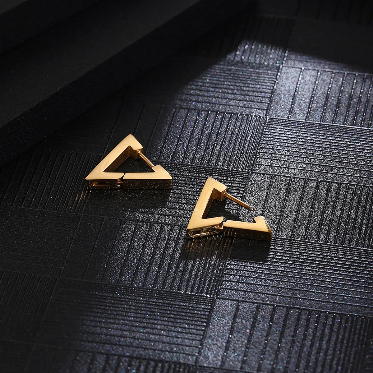 1 Pair Casual Simple Style Triangle Titanium Steel Plating Ear Studs