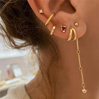 1 Pair Casual Simple Style Twist Plating Stainless Steel 18k Gold Plated Hoop Earrings