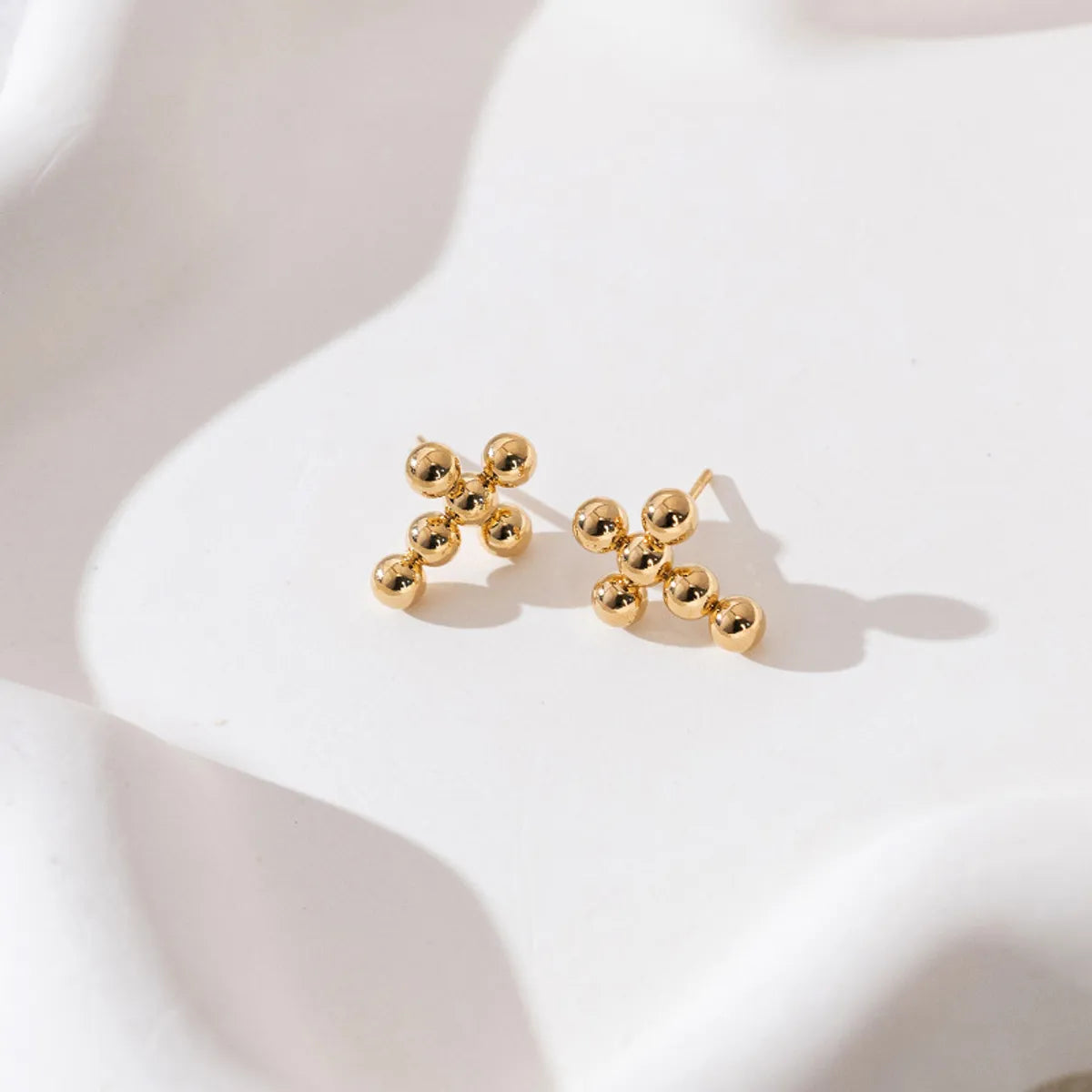 1 Pair Casual Simple Style U Shape Cross Water Droplets 304 Stainless Steel Earrings Ear Studs