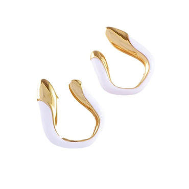 1 Pair Casual Simple Style U Shape Epoxy Titanium Steel Ear Studs