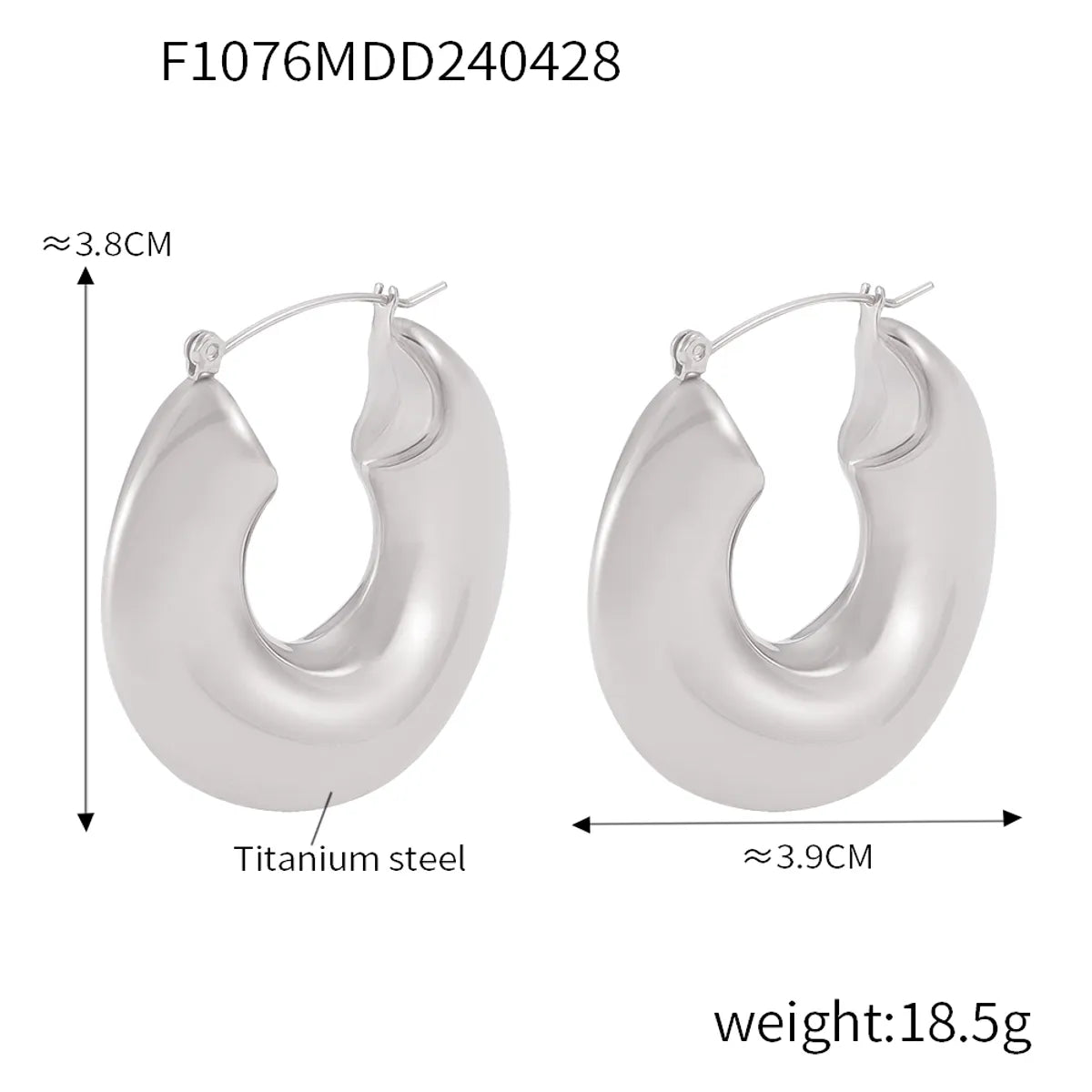 1 Pair Casual Simple Style U Shape Lines Plating 304 Stainless Steel 18K Gold Plated Ear Studs