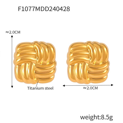 1 Pair Casual Simple Style U Shape Lines Plating 304 Stainless Steel 18K Gold Plated Ear Studs