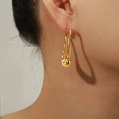 1 Pair Casual Simple Style U Shape Plating Copper 18k Gold Plated Ear Studs