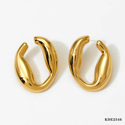 1 Pair Casual Simple Style U Shape Solid Color 316 Stainless Steel  No Inlaid 16K Gold Plated White Gold Plated Gold Plated Ear Studs