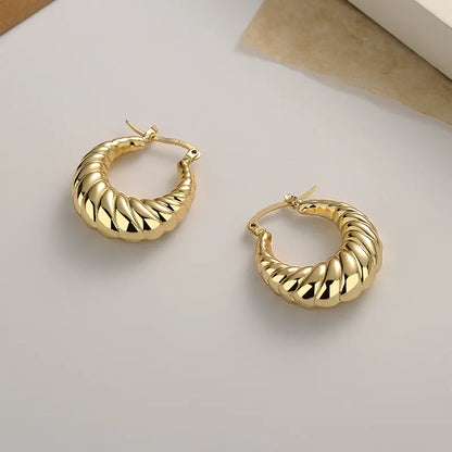 1 Pair Casual Simple Style U Shape Solid Color Plating Brass Earrings