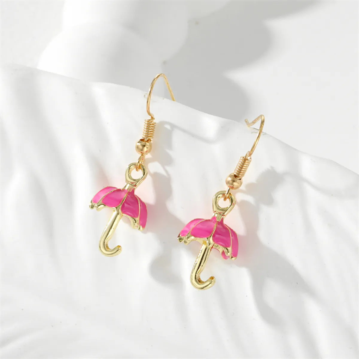 1 Pair Casual Simple Style Umbrella Enamel Alloy Drop Earrings