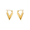 1 Pair Casual Simple Style V Shape Plating 304 Stainless Steel Earrings