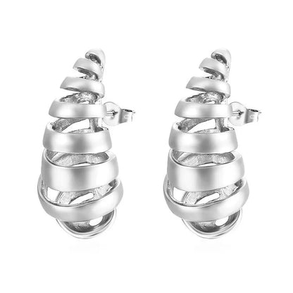 1 Pair Casual Simple Style Water Droplets Hollow Out 304 Stainless Steel Ear Studs