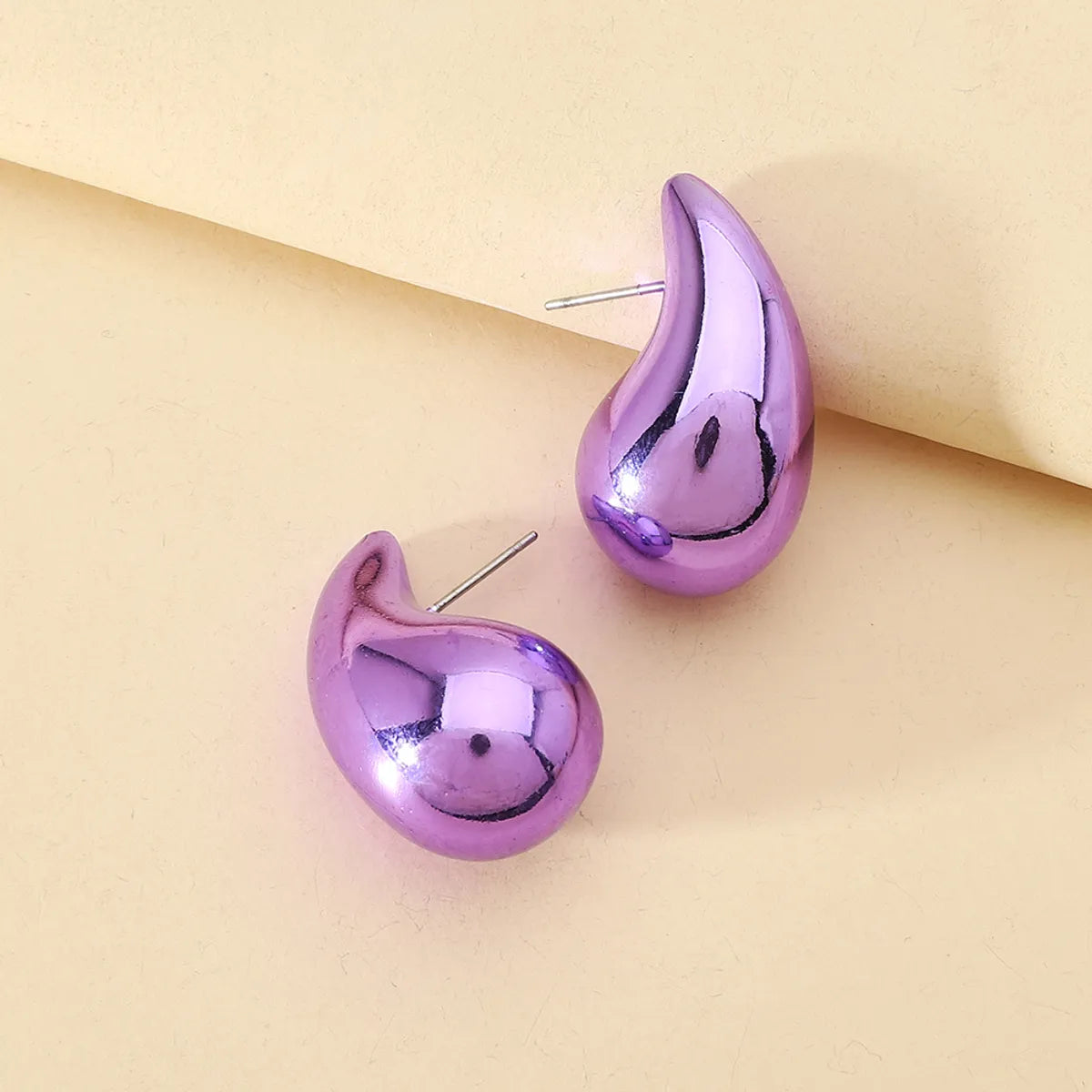 1 Pair Casual Simple Style Water Droplets Spray Paint Water Drop Resin Ear Studs