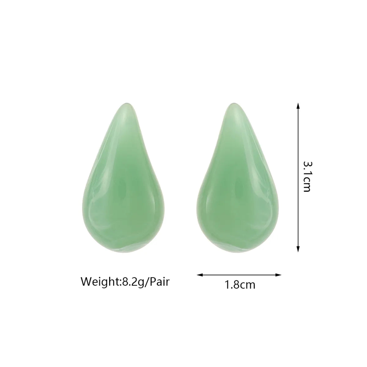 1 Pair Casual Simple Style Water Droplets Spray Paint Water Drop Resin Ear Studs