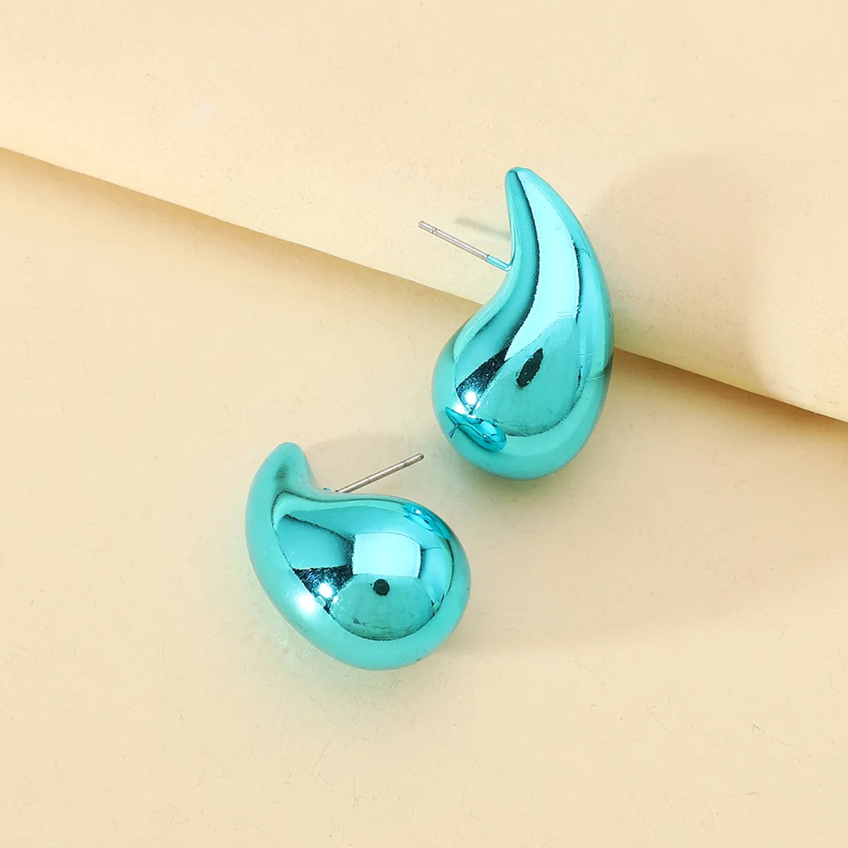 1 Pair Casual Simple Style Water Droplets Spray Paint Water Drop Resin Ear Studs