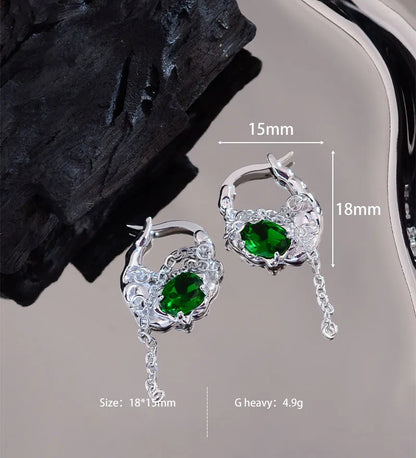 1 Pair Casual Solid Color Inlay Copper Rhinestones Earrings