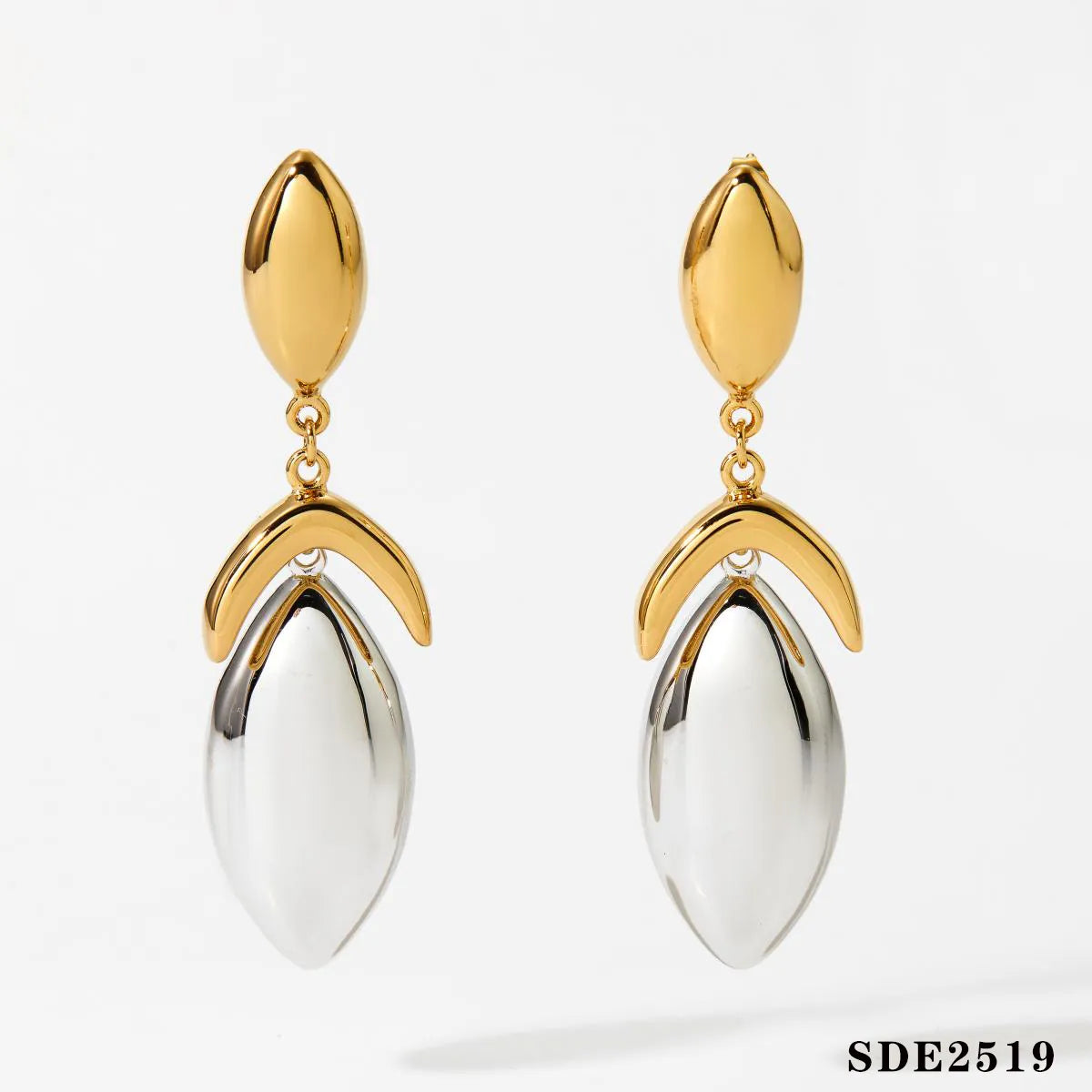 1 Pair Casual Solid Color Plating 304 Stainless Steel 16K Gold Plated White Gold Plated Gold Plated Drop Earrings