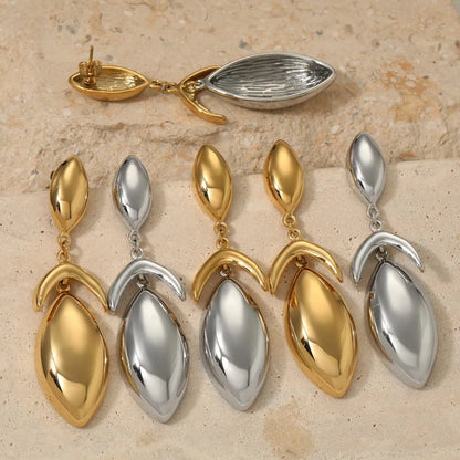 1 Pair Casual Solid Color Plating 304 Stainless Steel 16K Gold Plated White Gold Plated Gold Plated Drop Earrings